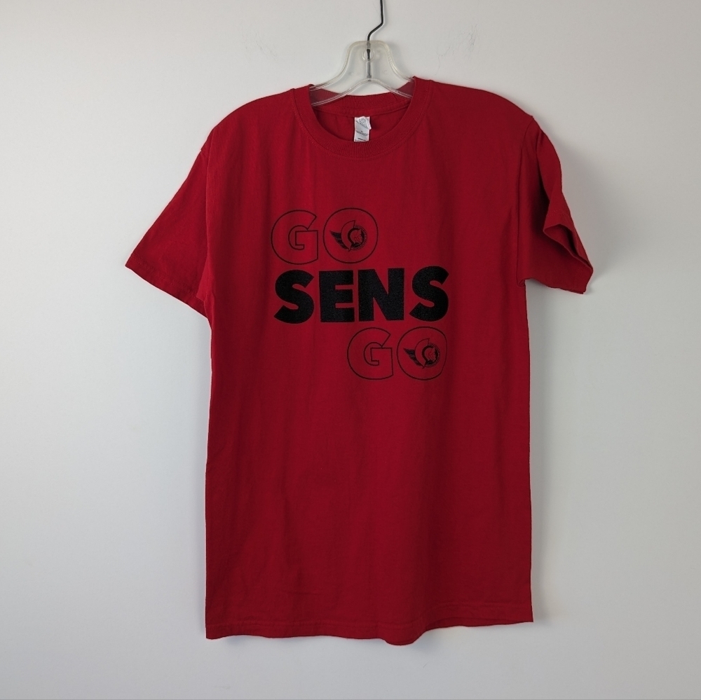 Ottawa Senators 'Go Sens Go' Fan T-Shirt - Medium, Pre-Shrunk 100% Cotton, Red